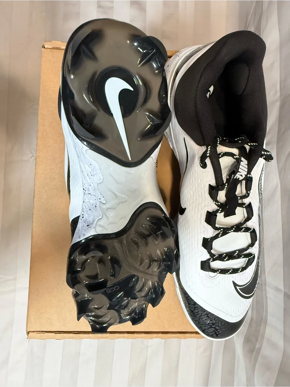 Nike Alpha Huarache Elite 4 Low MCS Men's Baseball Cleats White/Black US 15